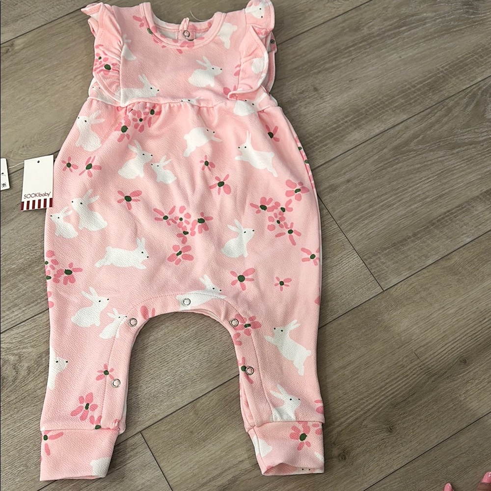 SOOKIbaby Pink Bunny Baby Romper